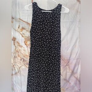 Black and white flower pattern summer dress